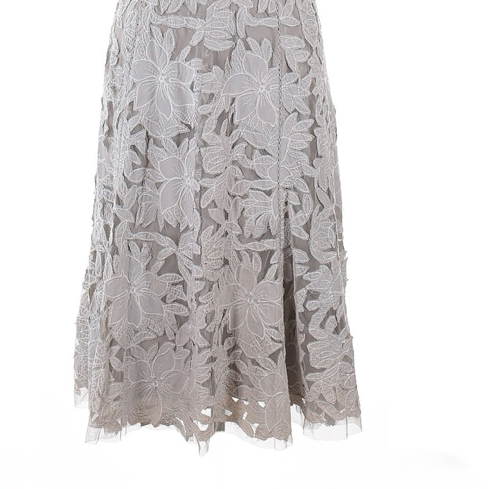 Peter Nygard Lace A-Line Skirt - Soft Gray